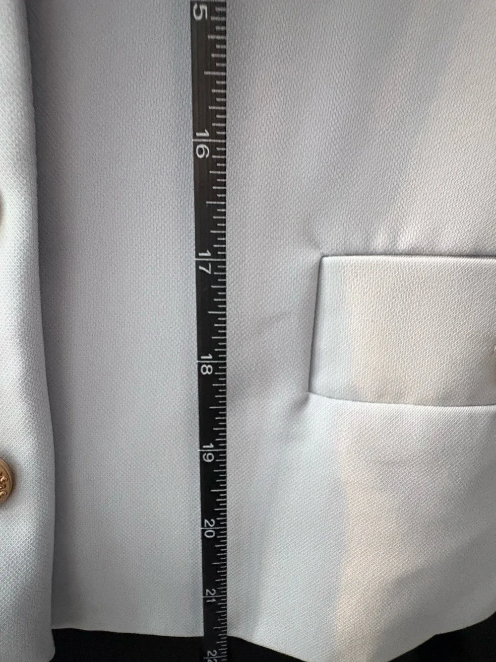 ESQUALO Pale Blue Cropped Blazer with Gold Buttons - Picture 8 of 13